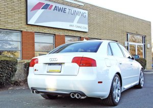 Audi S4 Performance Exhaust - Rear - AWE Tuning - Cat Back Touring Edition - Polished Silver - `05-`08 Audi S4 Performance Exhaust - Rear - AWE Tuning - Cat Back Touring Edition - Polished Silver - `05-`08